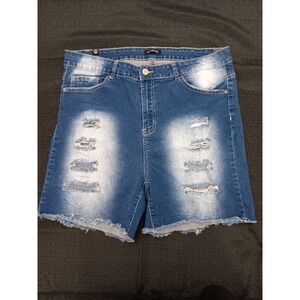Women's Juniors Elite Jeans Shorts Size 17/18 Distressed Cut off Frayed EUC